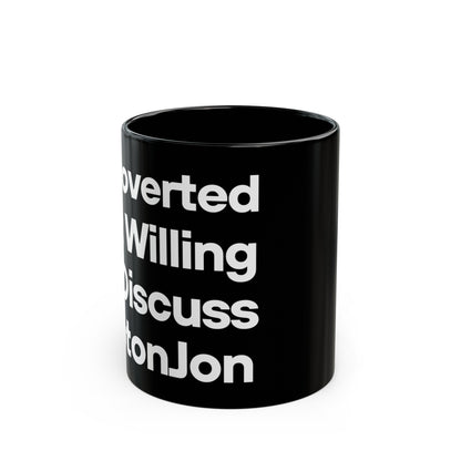 Proton Black Mug - Black Mug - "Introverted and Willing to Discuss"