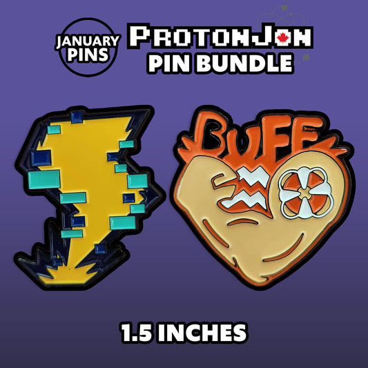 ProtonJon - Enamel Pins - Bundle - Buffton + Electron Jen