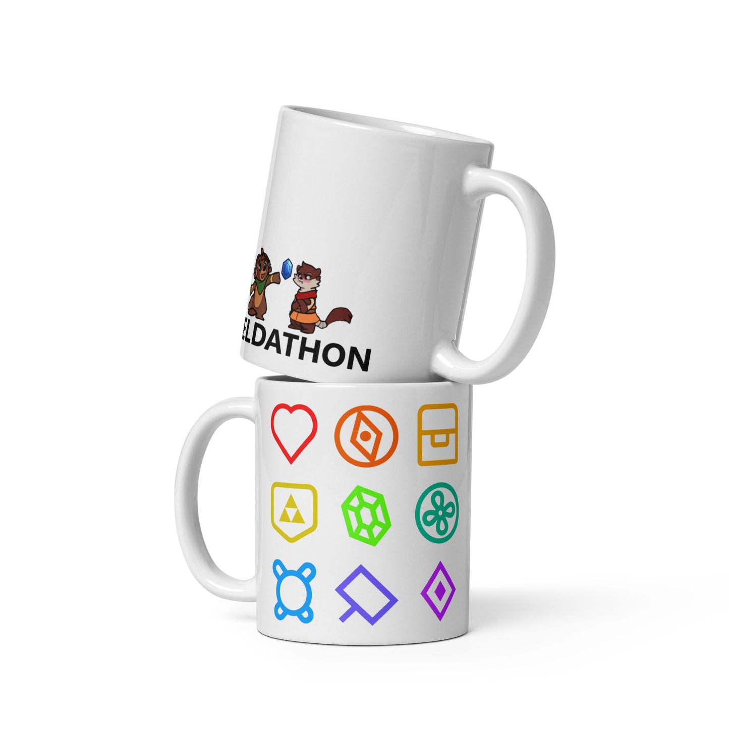 Zeldathon - White Glossy Mug - Icons