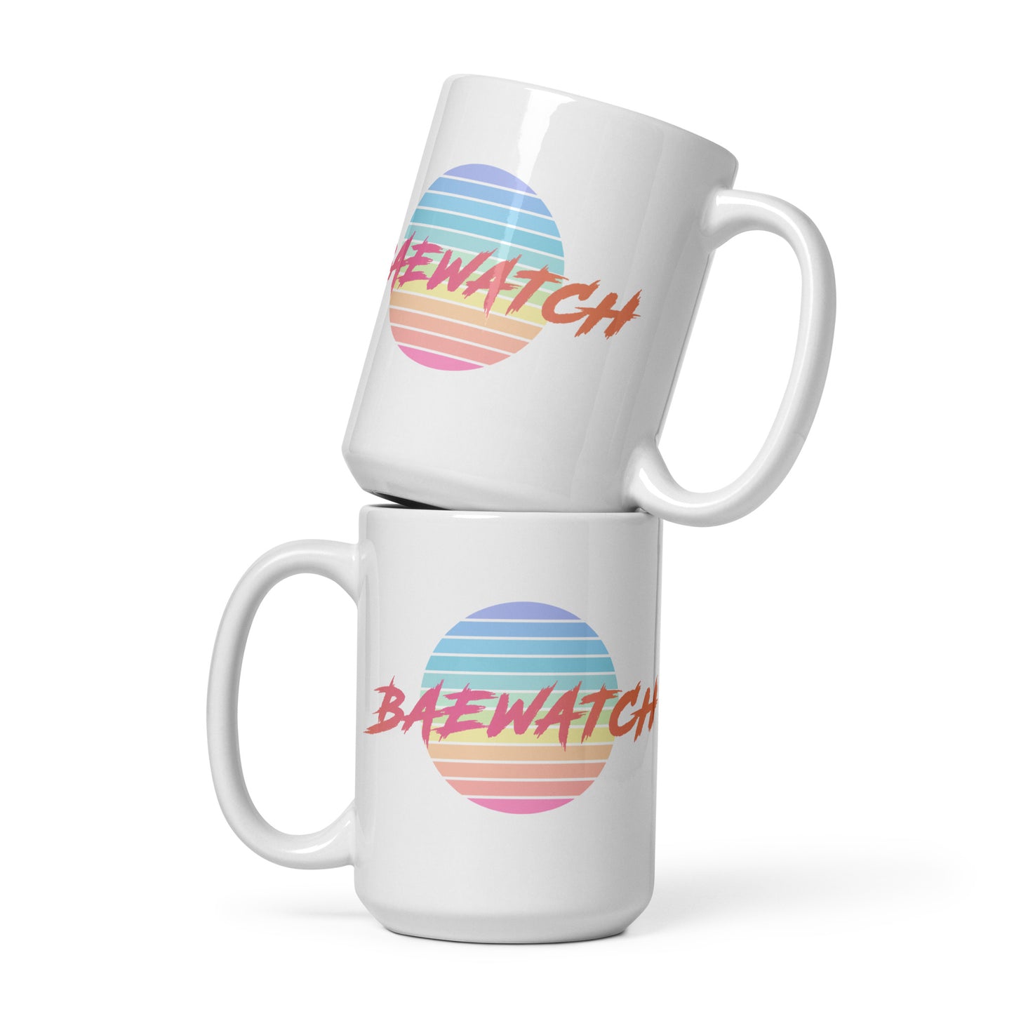 Baeginning - White Glossy Mug - Baewatch Sunset