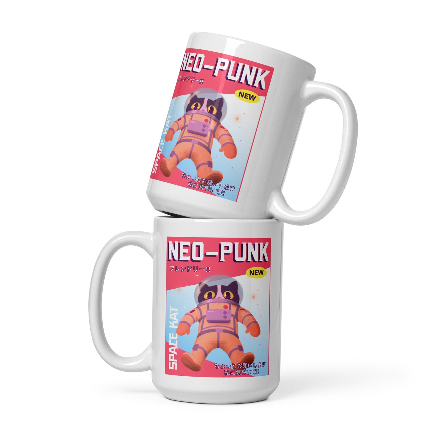 Spacekat - White Glossy Mug - Neo Punk