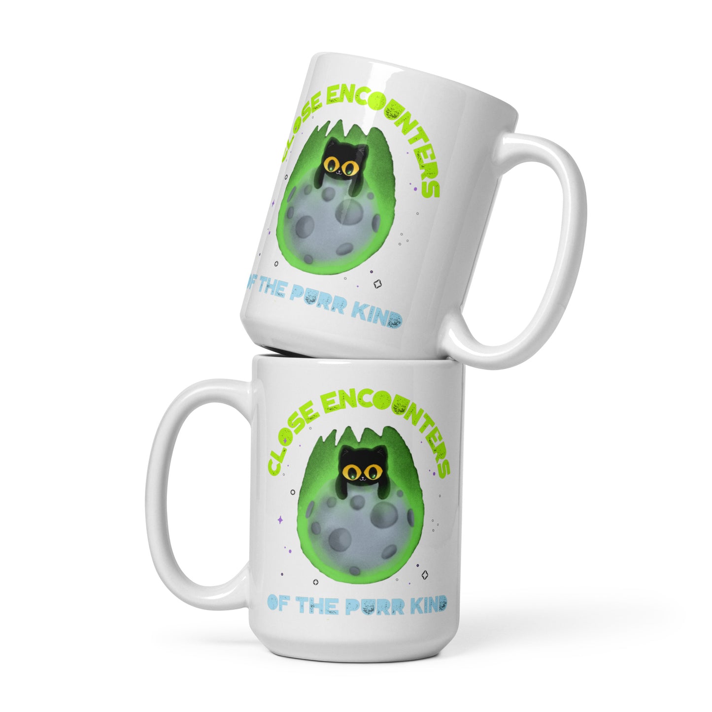 Spacekat - White Glossy Mug - Close Encounters To The Purr Kind