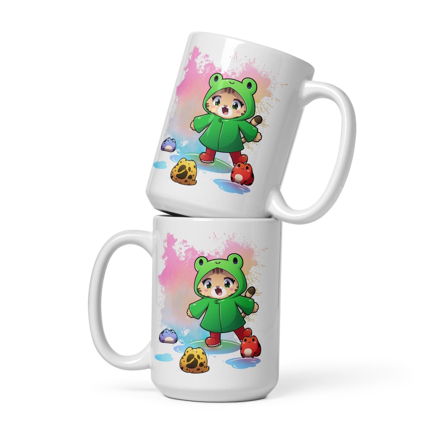 Nukkuler  - White Glossy Mug - Frogs