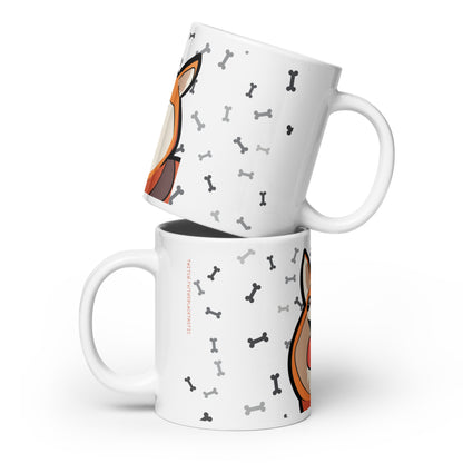 Bobbeigh - White Glossy Mug - HypePup With Bones