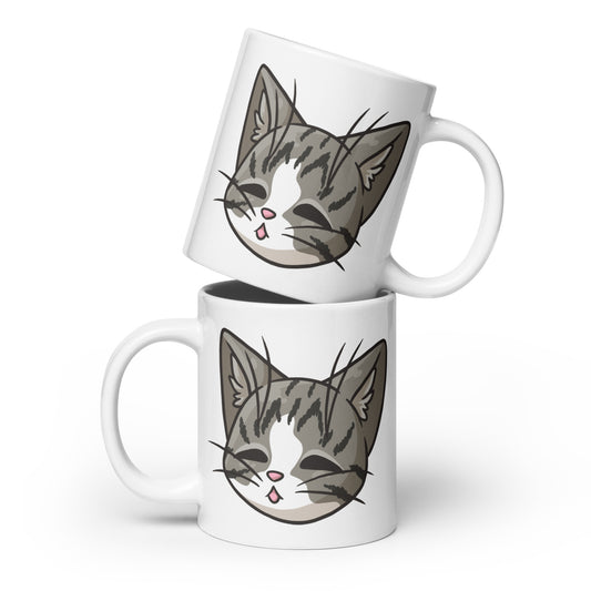 HKayPlay - White Glossy Mug - Santa Kitty