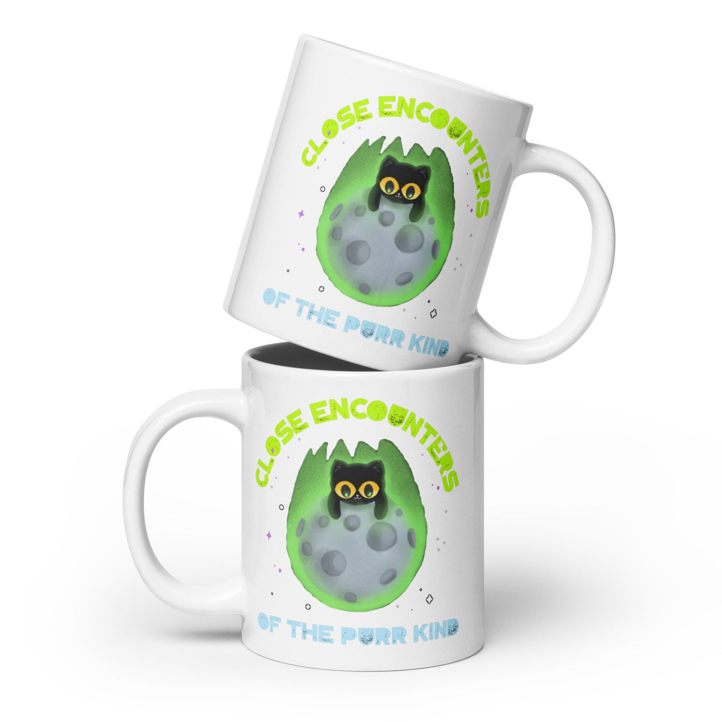 Spacekat - White Glossy Mug - Close Encounters To The Purr Kind