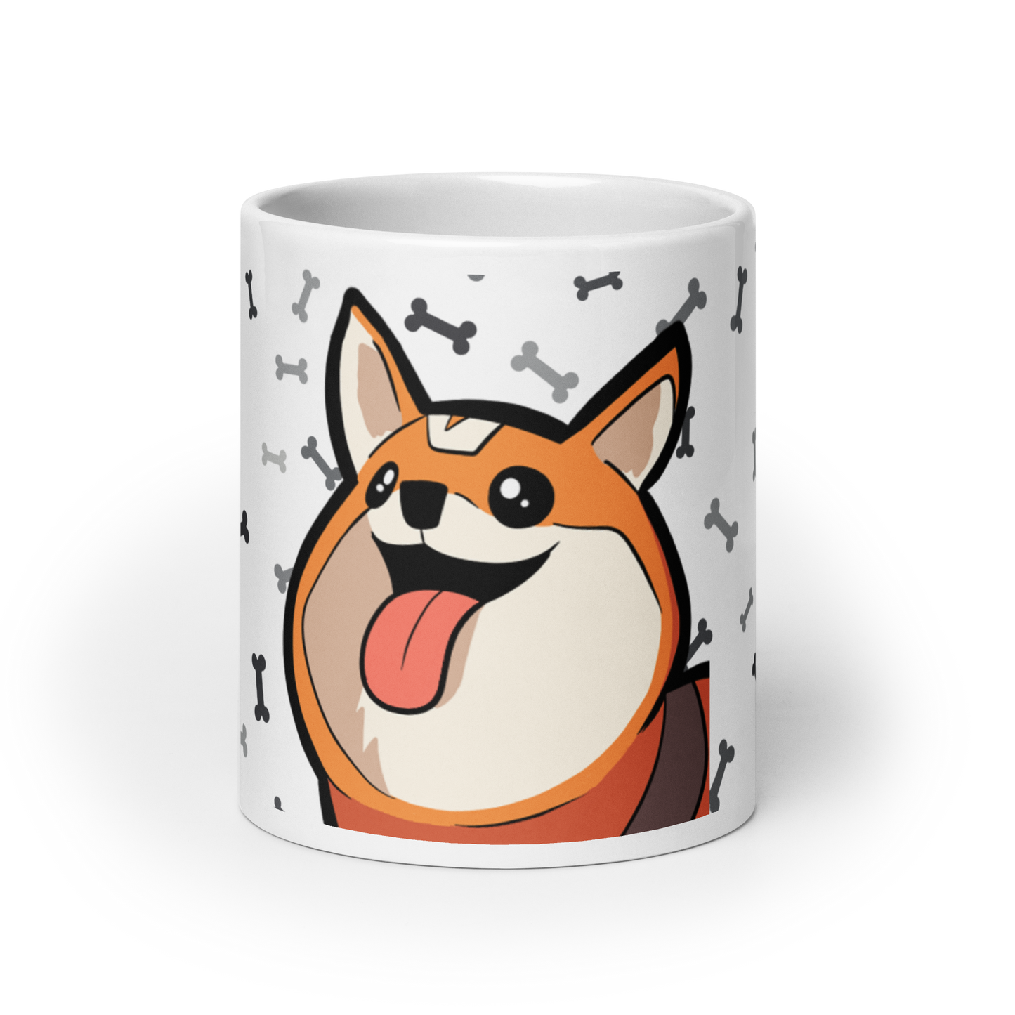 Bobbeigh - White Glossy Mug - HypePup With Bones