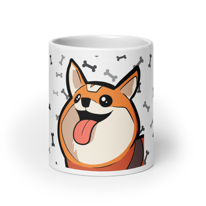 Bobbeigh - White Glossy Mug - HypePup With Bones