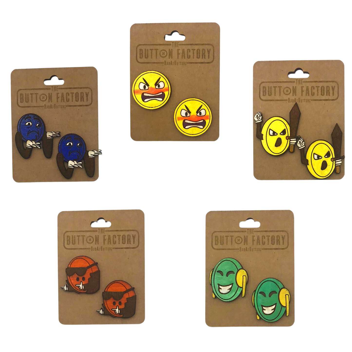 BadatButtons - Wooden Button Pack - BadAtBad