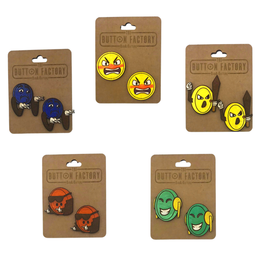 BadatButtons - Wooden Button Pack - Set of 5